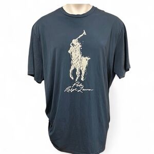 Polo by Ralph Lauren Men's Blue Graphic T-Shirt. XL